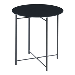 Odkládací stolek Ödeshög s skleněnou deskou 45xØ42cm Černý [en.casa]