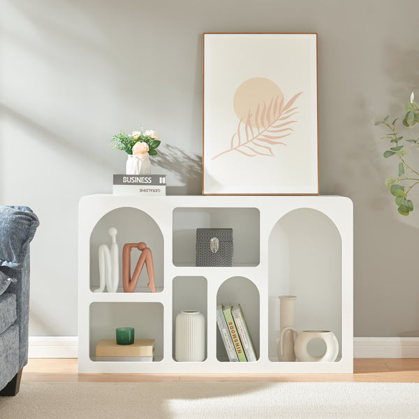 Sideboard Vågå s otevřenými přihrádkami 110x30x70 cm Bílá [en.casa]