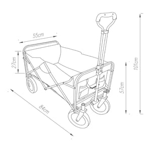 Přepravní vozík Stenlille 84x55 cm max. 80 kg Černý [pro.tec]