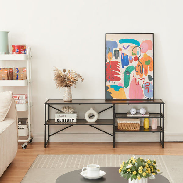 Televizní stolek Västiarharg 120x30x46 cm Černá/optika ořechu [en.casa]