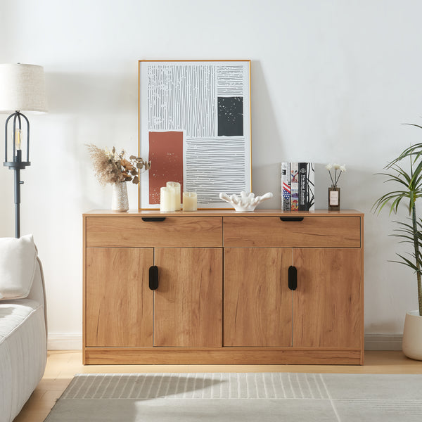 Sideboard Varkaus 75x140x40cm MDF dubový dekor [en.casa]