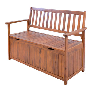 Zahradní lavička Avezzano s úložným prostorem 130x60x88cm Akácie FSC®-certifikovaná [en.casa]
