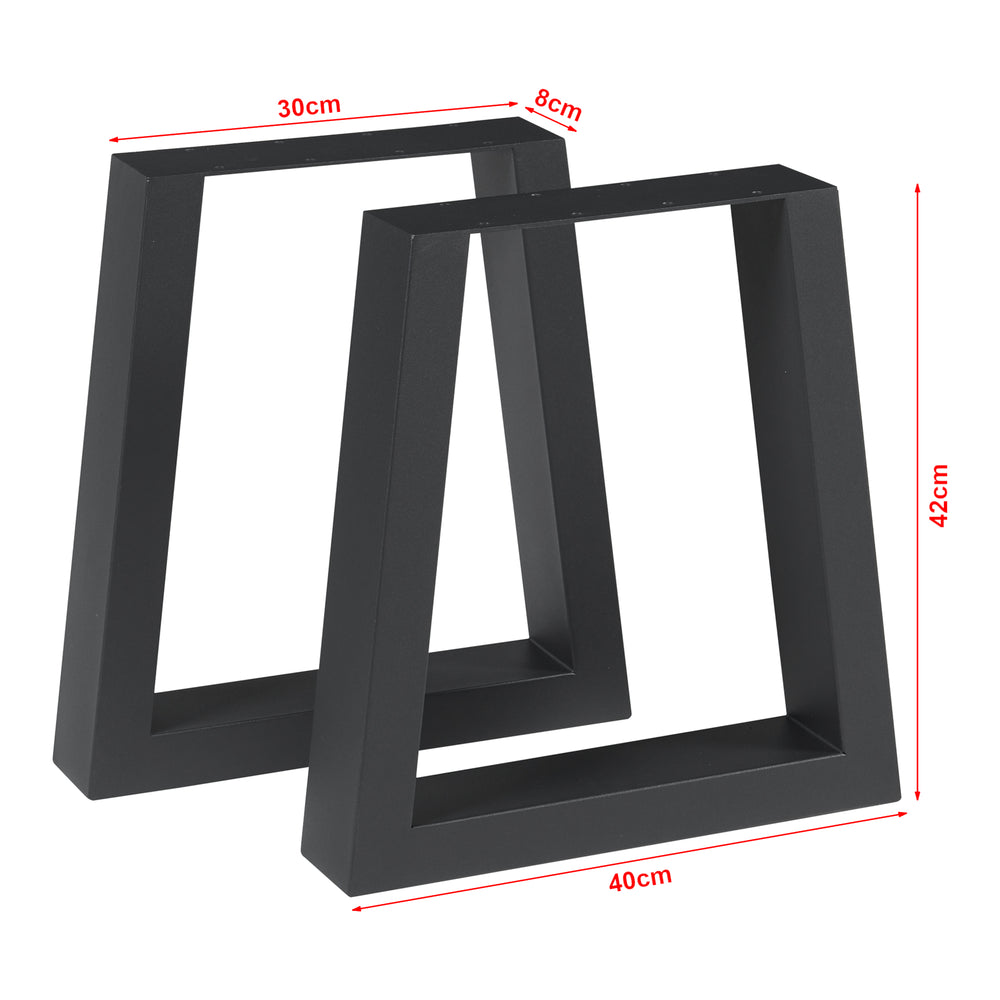 Tischgestell 2er Set Marstal 42x40cm Schwarz [en.casa] - premiumXL