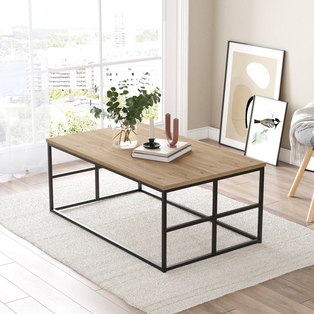Couchtisch Velendi 100x60x40 cm Eichenoptik/Schwarz [en.casa] - premiumXL