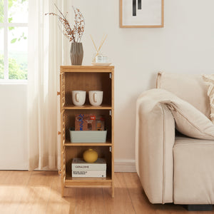 Přístavný skříňka s 3 dveřmi Ypäjä 82x33x27 cm bambus [en.casa]