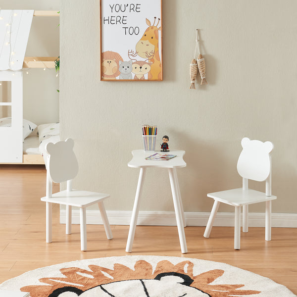 Dětská sedací souprava Panjang s designem medvídka bílá [en.casa]