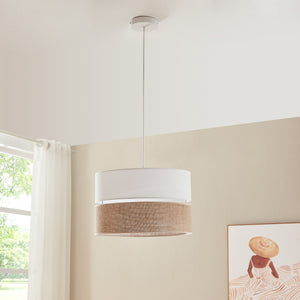 Závěsná lampa Barton bílá/lenový vzhled [lux.pro]