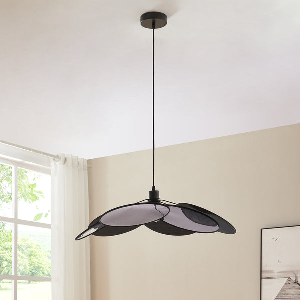 Závěsné svítidlo Blackwood kov/textil černá [lux.pro]