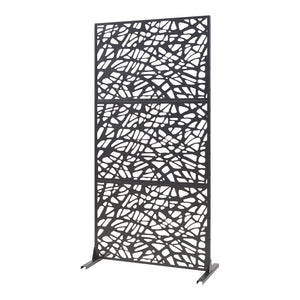 Vnitřní příčka Poskind ocel 200x100x50 cm černá [casa.pro]