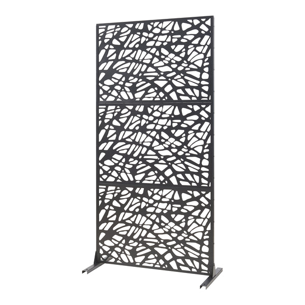 Vnitřní příčka Poskind ocel 200x100x50 cm černá [casa.pro]