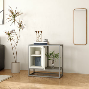 Sideboard Burlöv ocel 70x72x35 cm šedá/bílá [en.casa]