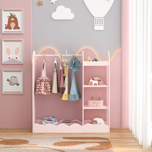 Dětská šatna Vestnes se zrcadlem 100x94x38 cm Cotton Candy [en.casa]