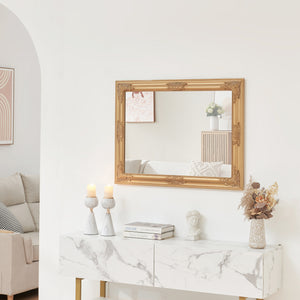 Nástěnné zrcadlo Punkalaidun v barokním stylu 80x60 cm zlaté barvy [en.casa]