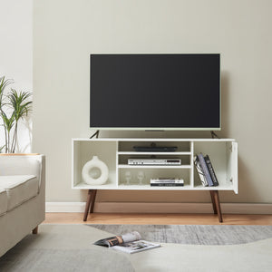 Televizní skříň Vare 130x40x66 cm Bílá [en.casa]