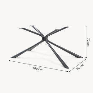 Stolová konstrukce Havosanlurg ocel 160x70x72 cm černá [en.casa]