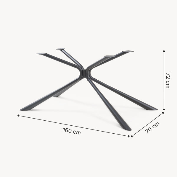 Stolová konstrukce Havosanlurg ocel 160x70x72 cm černá [en.casa]