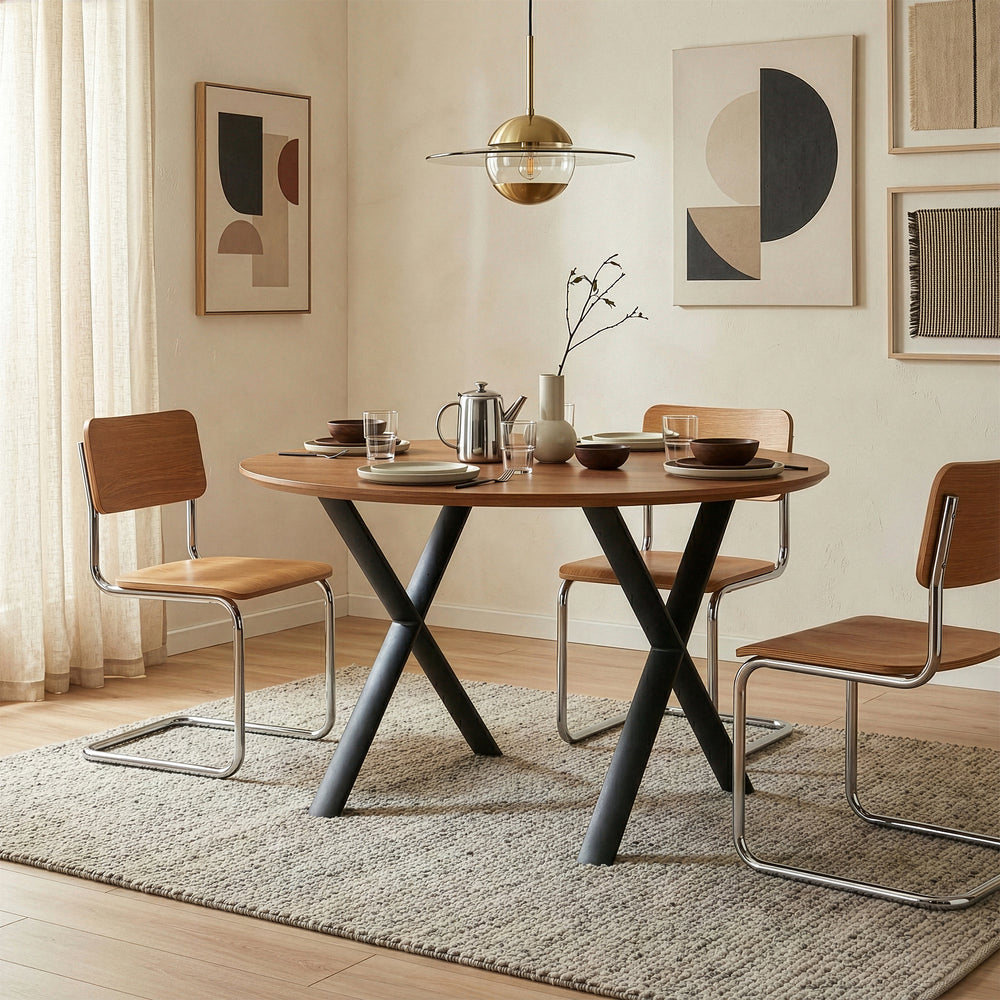 Stolní rám Klixjö sada 2 ks ocel 72x70x10 cm černá [en.casa]