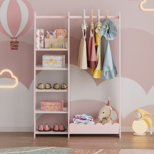 Dětská předsíň Vestnes 114x77x30 cm Cotton Candy/Bílá [en.casa]