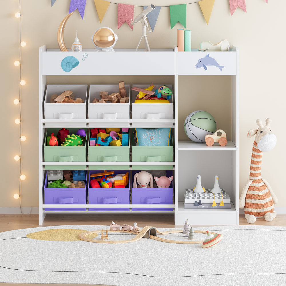 Kinderregal Farusa 80x90x30 cm Aqua Dream Motiv [en.casa] - premiumXL