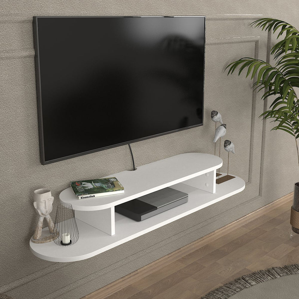 TV - Lowboard hängend Targema 120x30x16 cm Weiß [en.casa] - premiumXL