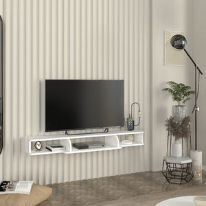 TV závěsná komoda Aar 135x30x16 cm bílá [en.casa]