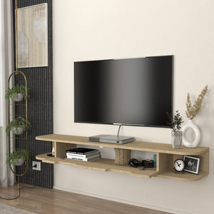 TV závěsná skříňka Karjali 150x30x19 cm dubový dekor [en.casa]