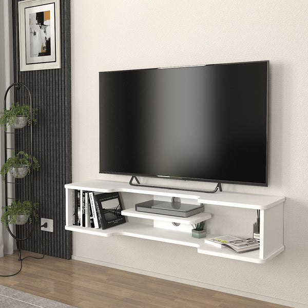 TV závěsný lowboard Yrela 120x30x26 cm bílý [en.casa]