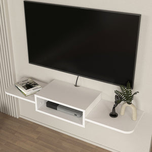 TV závěsná skříňka Tar 115x30x16 cm bílá [en.casa]