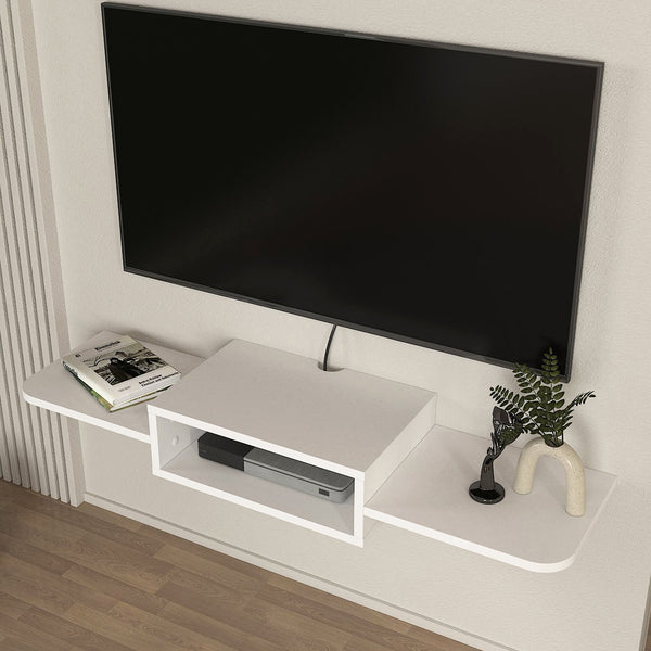 TV závěsná skříňka Tar 115x30x16 cm bílá [en.casa]