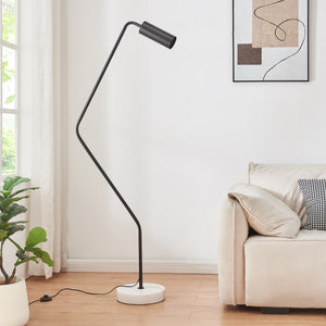 Stojací lampa Vatka GU10 kov černý / mramor, bílý [lux.pro]