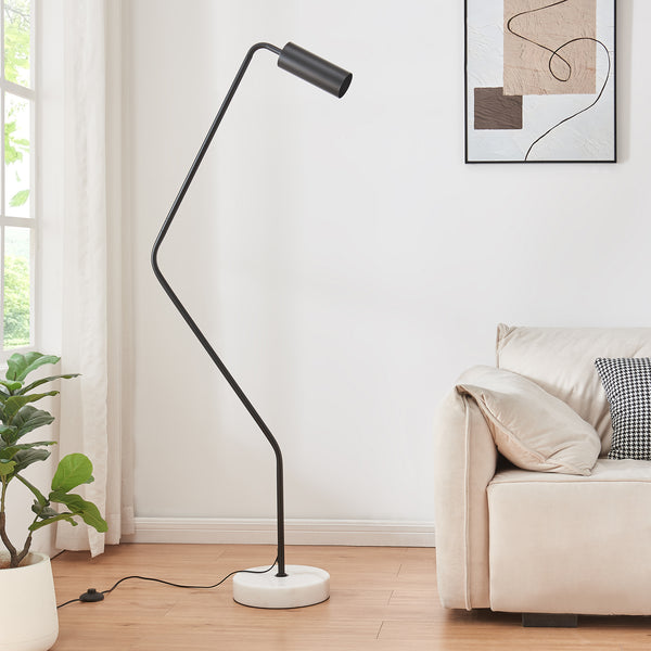 Stojací lampa Vatka GU10 kov černý / mramor, bílý [lux.pro]