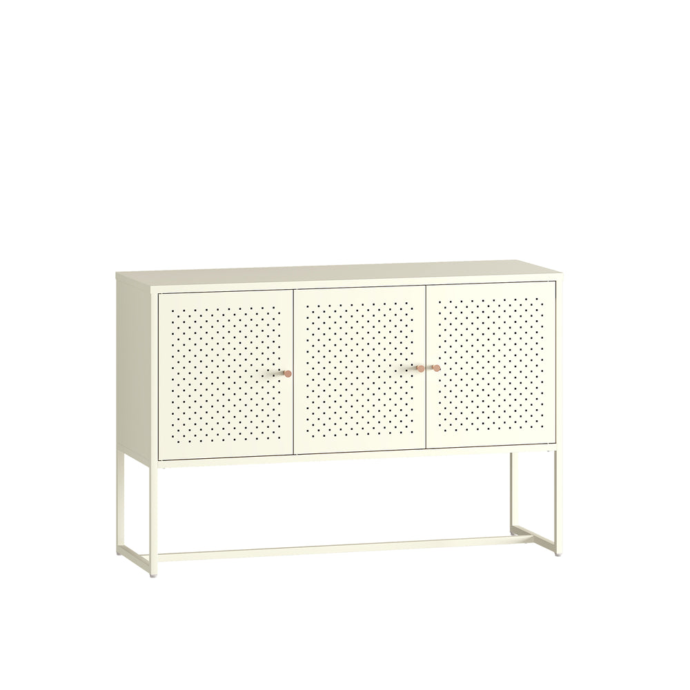 Sideboard Viitasaari 120x40x80 cm ocel Krémově bílá [en.casa]