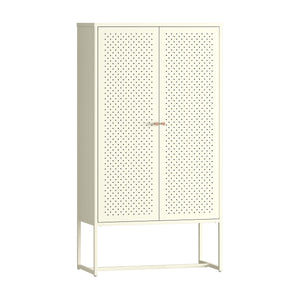 Highboard Viitasaari 150x80x40 cm ocel krémově bílá [en.casa]