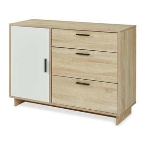 Komoda Kenta 100x35x72 cm Sonoma dubová optika/bílá [en.casa]