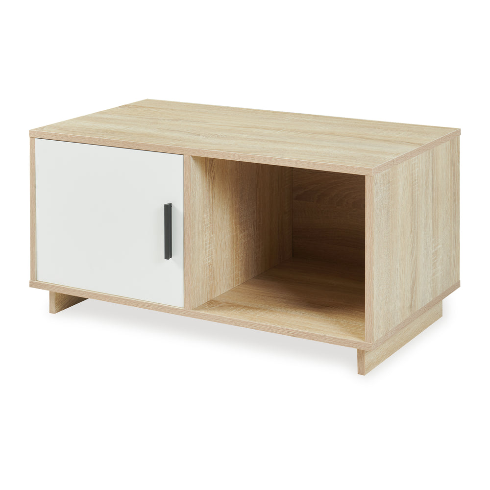 Konferenční stolek Kenta 80x45x40 cm Sonoma dubová optika/bílá [en.casa]