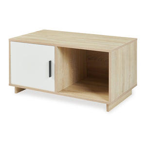 Konferenční stolek Kenta 80x45x40 cm Sonoma dubová optika/bílá [en.casa]