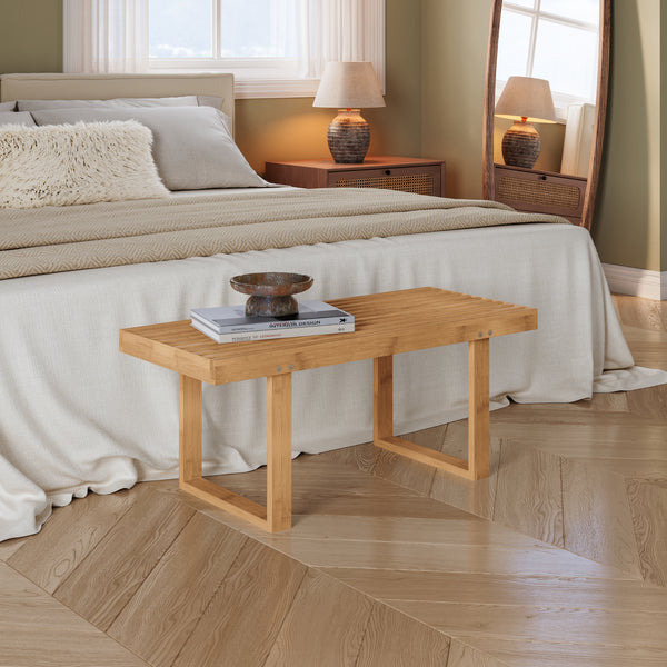 Lavice Aarela 91x41x38 cm bambus [en.casa]