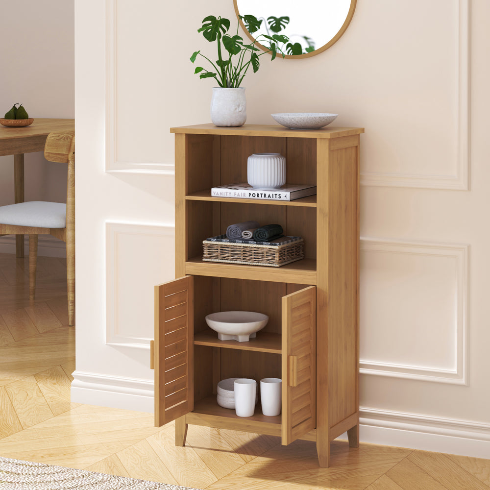 Přístavný skříň Rirg 92x50x25 cm bambus přírodní [en.casa]