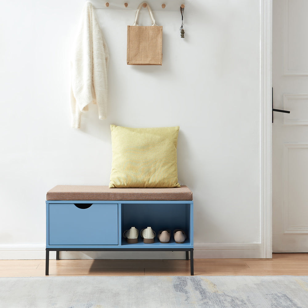 Botník Colwyn 80x40x45 cm Modrý [en.casa]