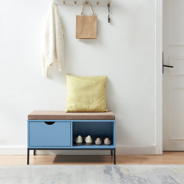 Botník Colwyn 80x40x45 cm Modrý [en.casa]