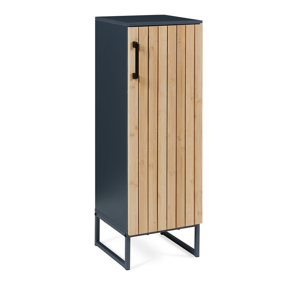 Koupelnová skříňka Svanes 90x30x30 cm Tmavě šedá/Přírodní [en.casa]
