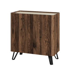 Komoda Trorlon 83x80x40 cm ořechový vzhled/travertin [en.casa]