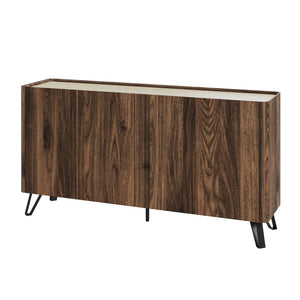 Sideboard Trorlon 160x40x83 cm ořechový dekor/travertin [en.casa]