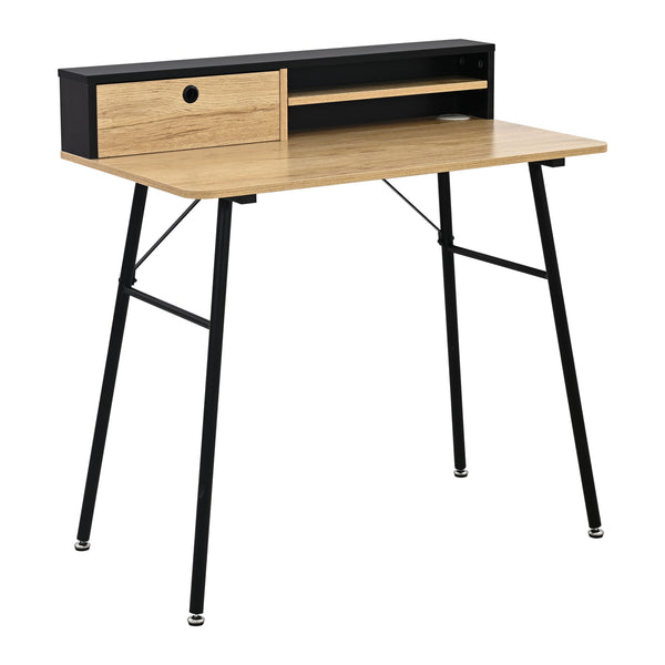 Psací stůl Var 93x90x50 cm Černá/Dubový dekor [en.casa]