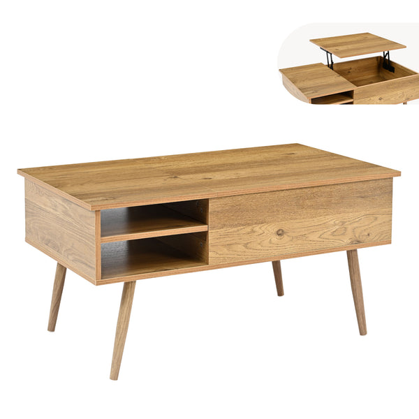 Konferenční stolek Vasdabod s výsuvnou deskou 96x59x50 cm dubový dekor [en.casa]