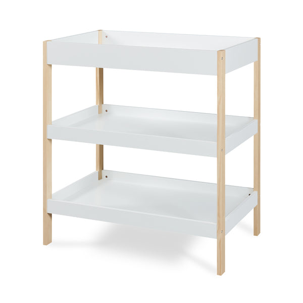 Přebalovací pult Oupilu se 2 policemi 91x82x53 cm Bílá [en.casa]