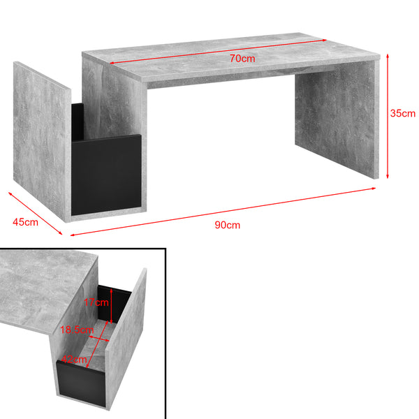 Konferenční stolek Bollnäs 90x45x35 cm s odkládacím prostorem různé barvy en.casa
