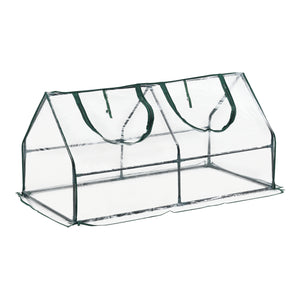 Mini skleník Laubach 120x60x60cm Transparentní PVC fólie [en.casa]