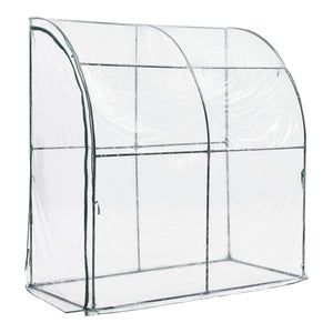 Závěsné skleníkové Juta 100x200x215cm PVC fólie transparentní [en.casa]
