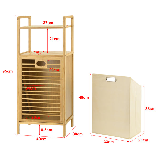 Bambus prádelní regál Rendalen 40x30x95 cm [en.casa]